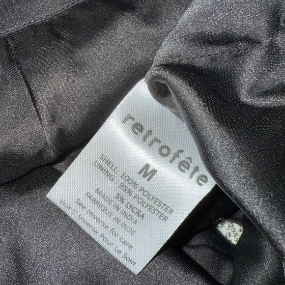 Retrofete Beatrix Fringe Embellished Silver Black Sequin Sparkly Mini Skirt - Picture 13 of 14